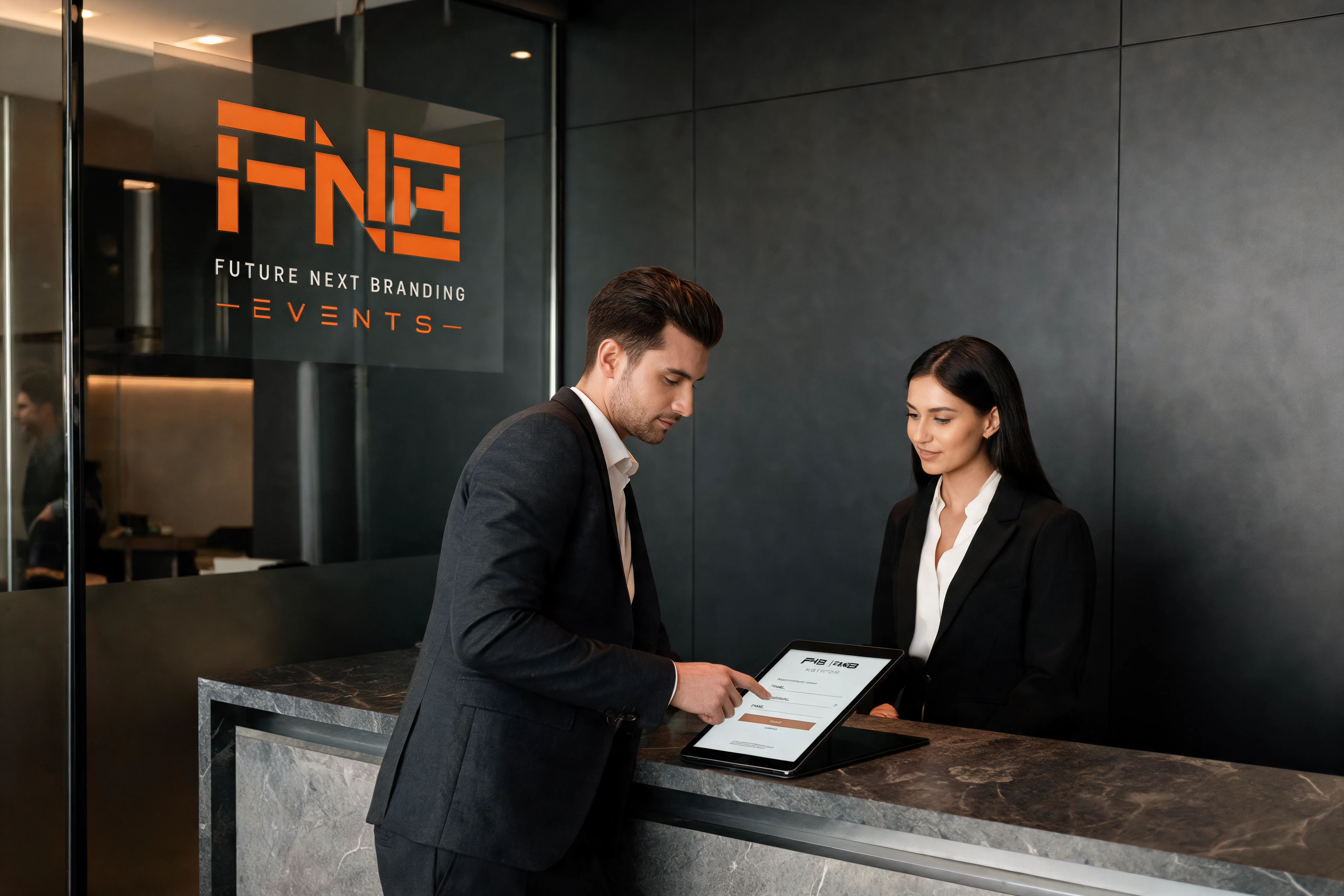 FNB team continuing a physical guest interaction through a digital enquiry experience
